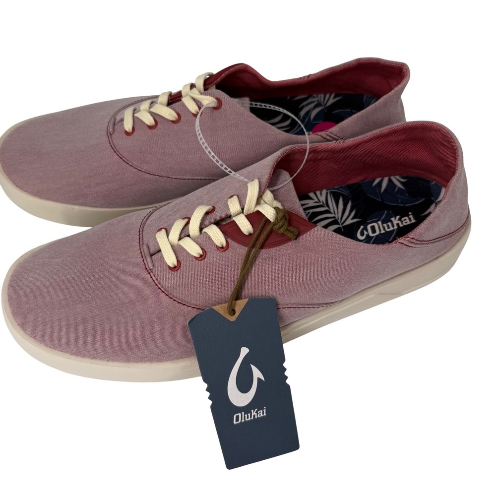 OluKai Tradewind Sneakers Mens Size 13 Lava Red New 10533-7U7U Drop-in Heel